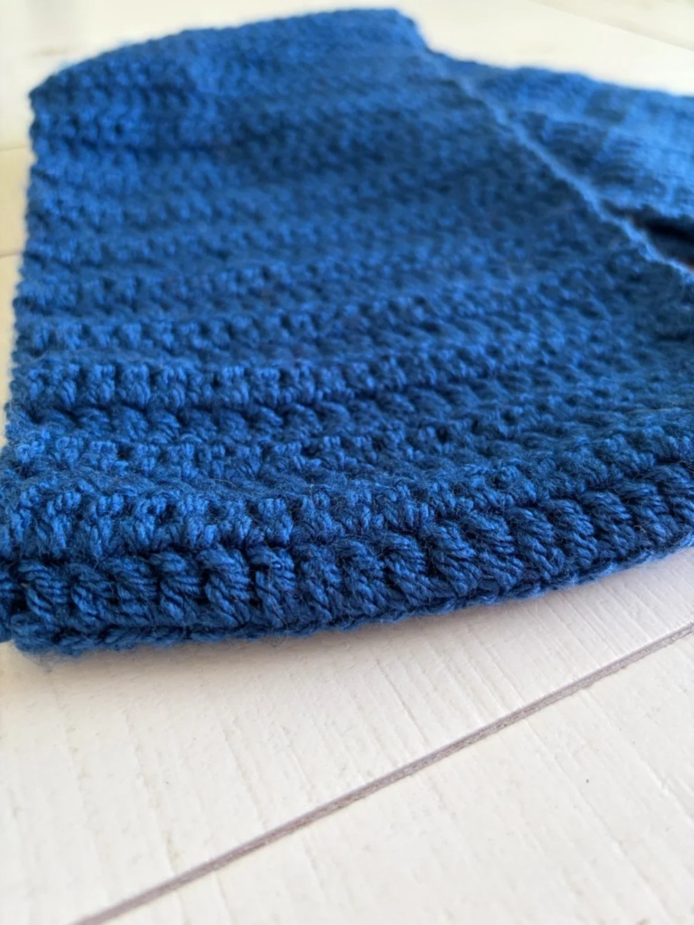 Cozy Handmade Royal Blue Infinity Crochet Scarf